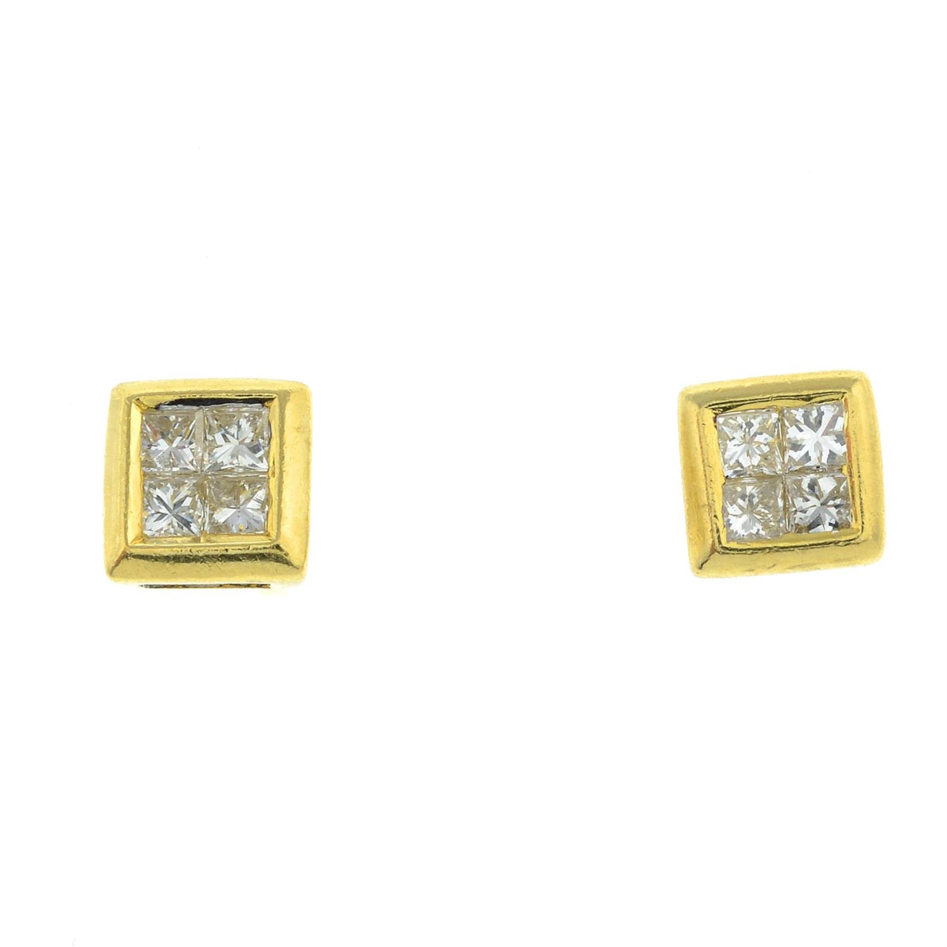 18ct gold diamond cluster earrings