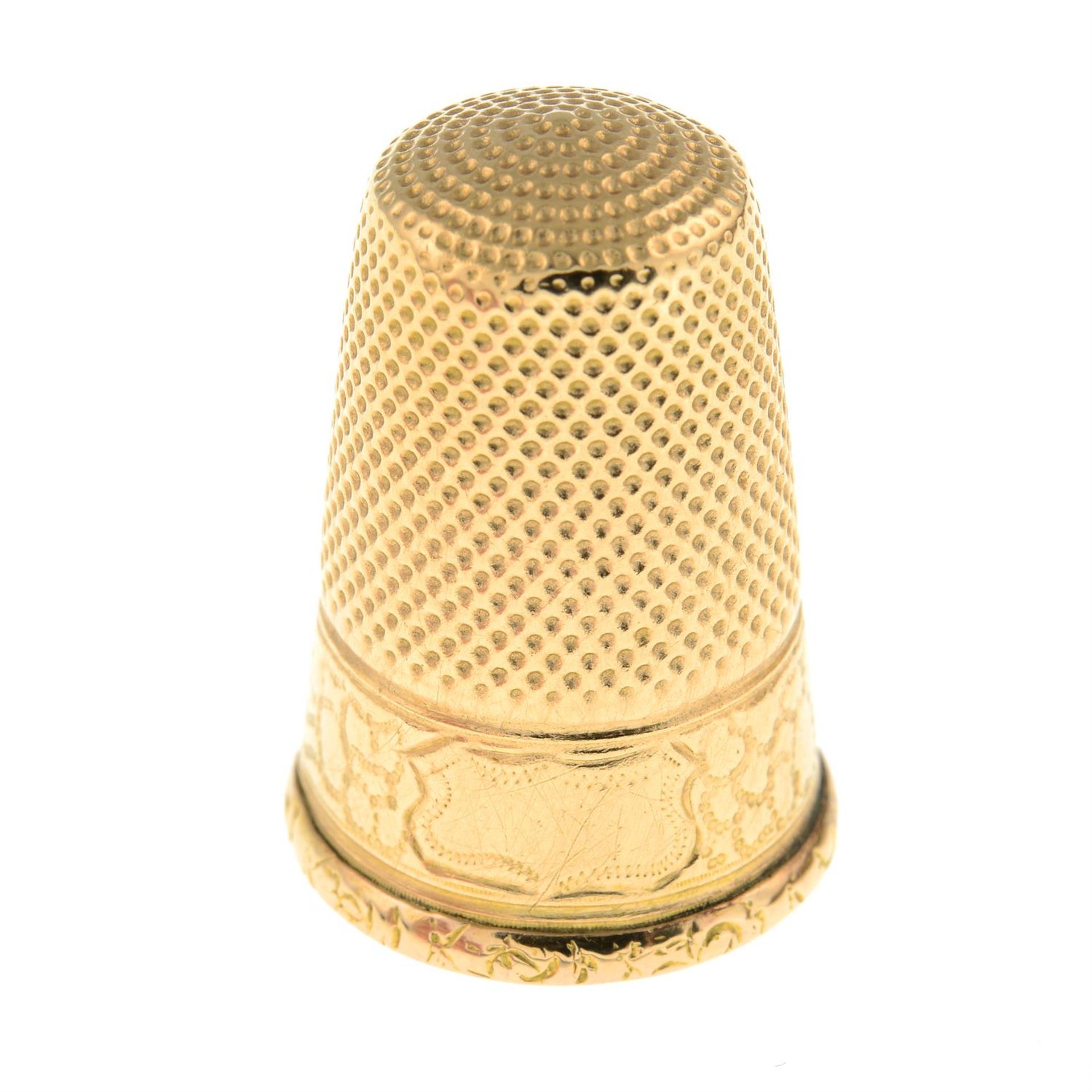 Early 20th century gold thimble.