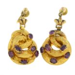 Late 19th century garnet earrings