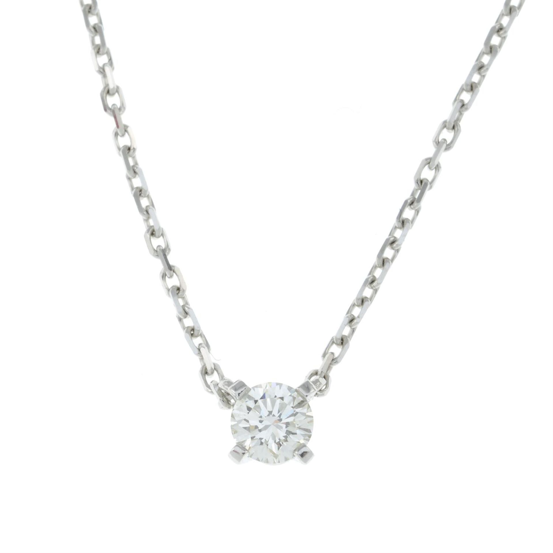 Diamond pendant, on chain, Cartier.