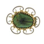 Victorian scarab beetle brooch