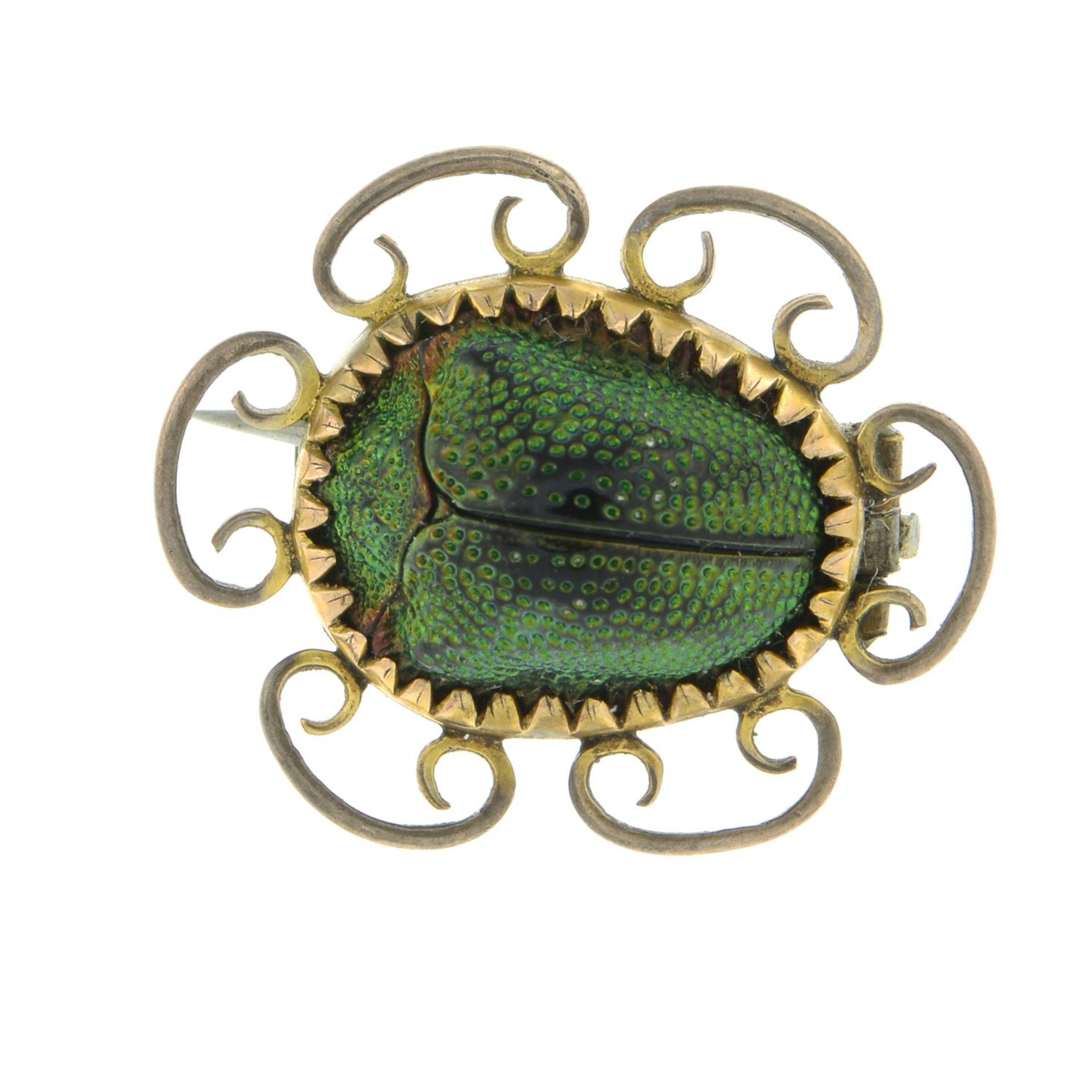 Victorian scarab beetle brooch