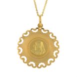 Mother Mary pendant, with chain.