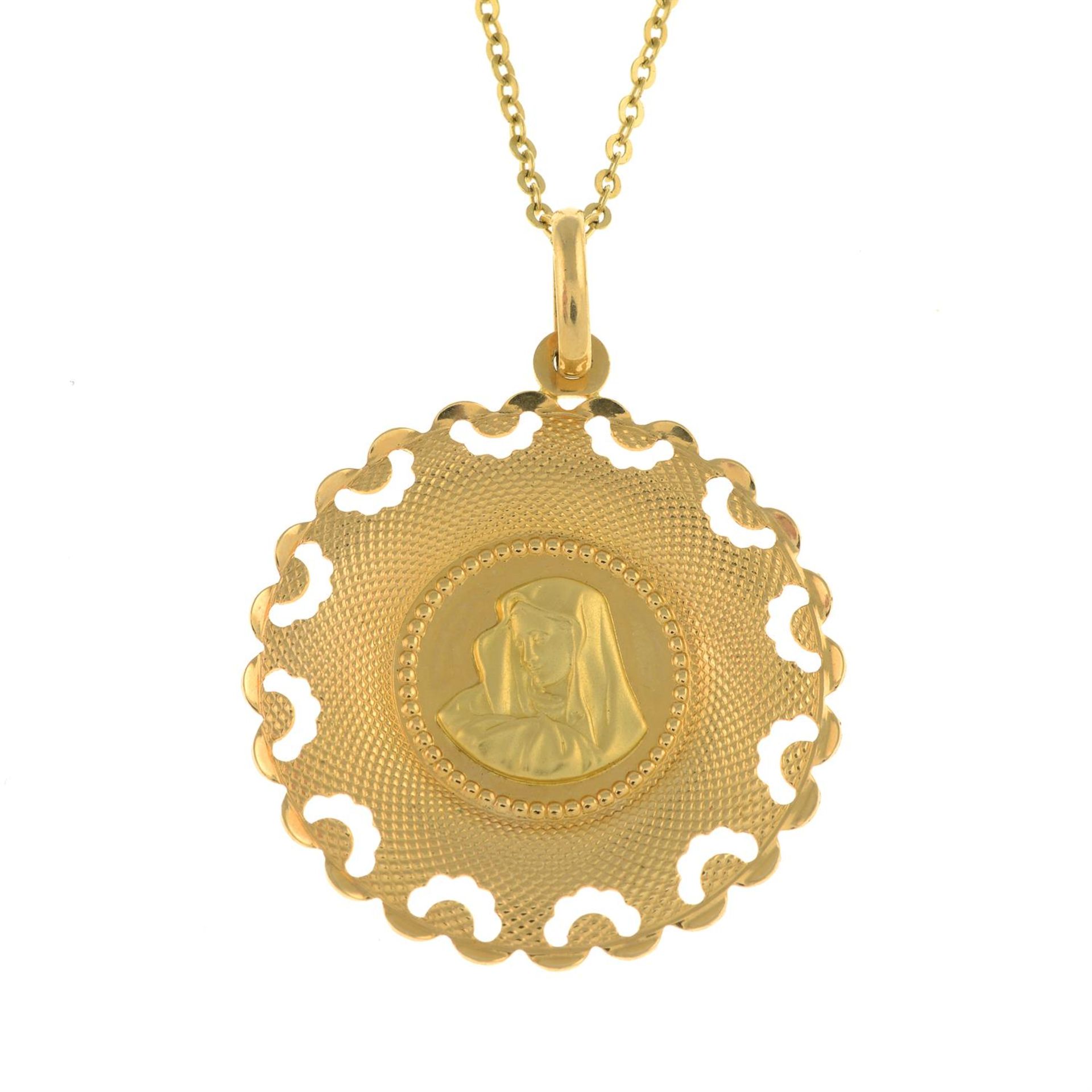 Mother Mary pendant, with chain.