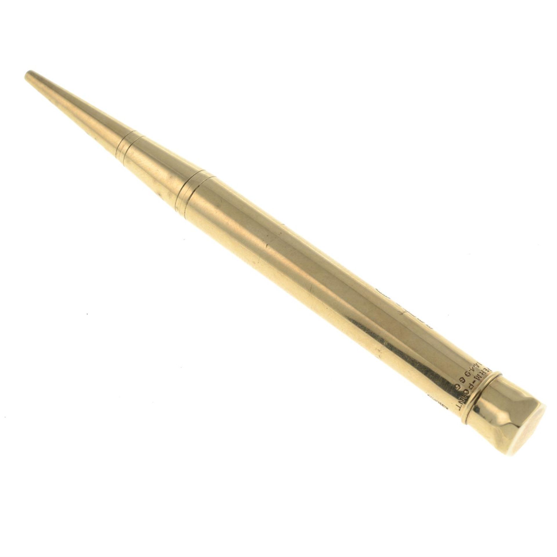 Early 20th century 9ct gold Baker's ‘Perm-Point’ pensil, Asprey - Image 2 of 2