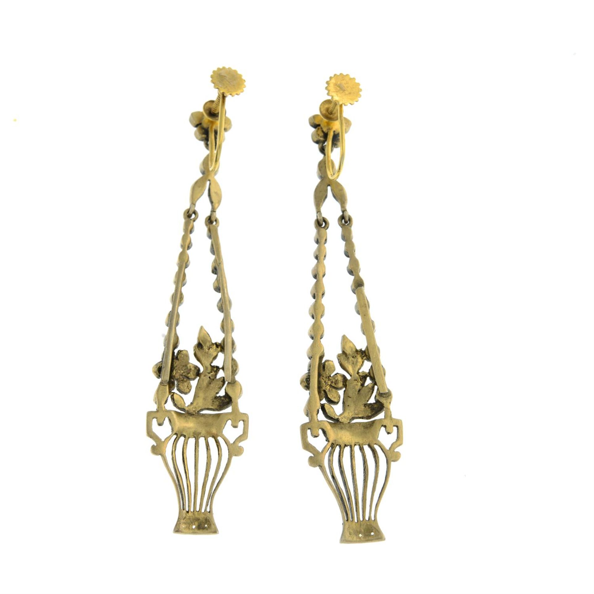 Mid Victorian vari-hue paste earrings - Image 2 of 2
