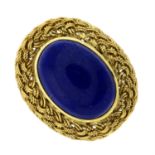 18ct gold lapis cabochon ring