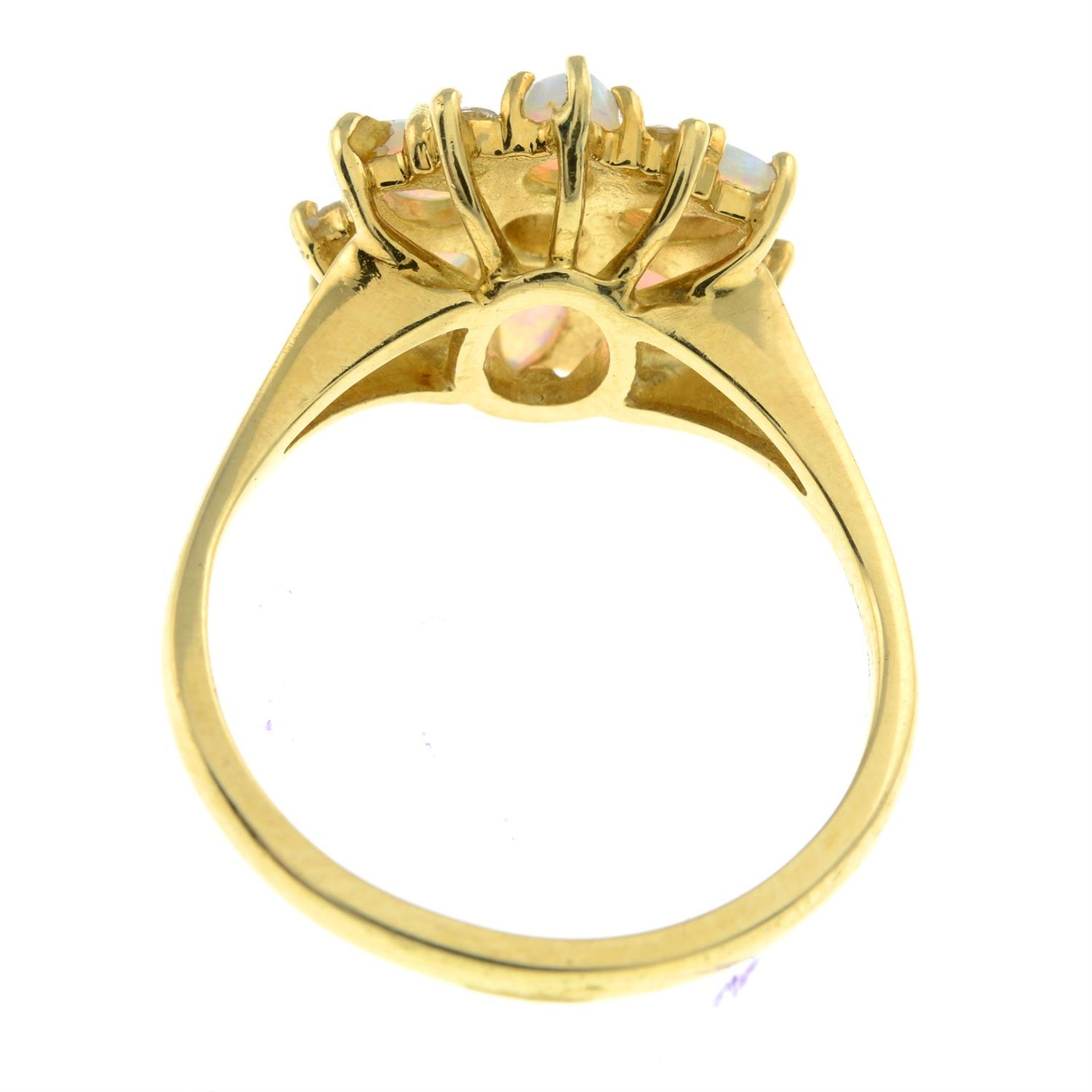 Diamond & opal floral cluster ring - Bild 2 aus 2