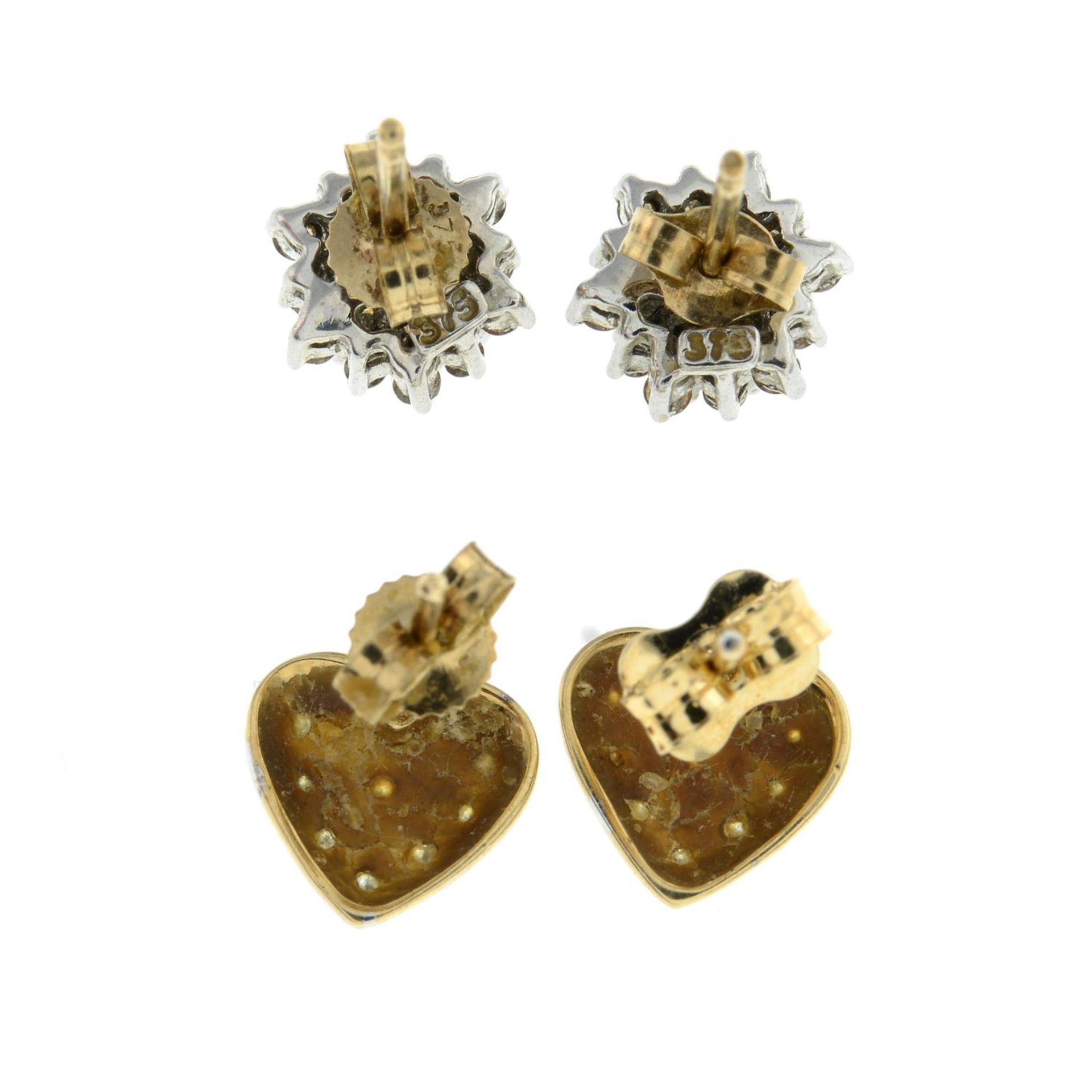 Two pairs of diamond earrings - Image 2 of 2