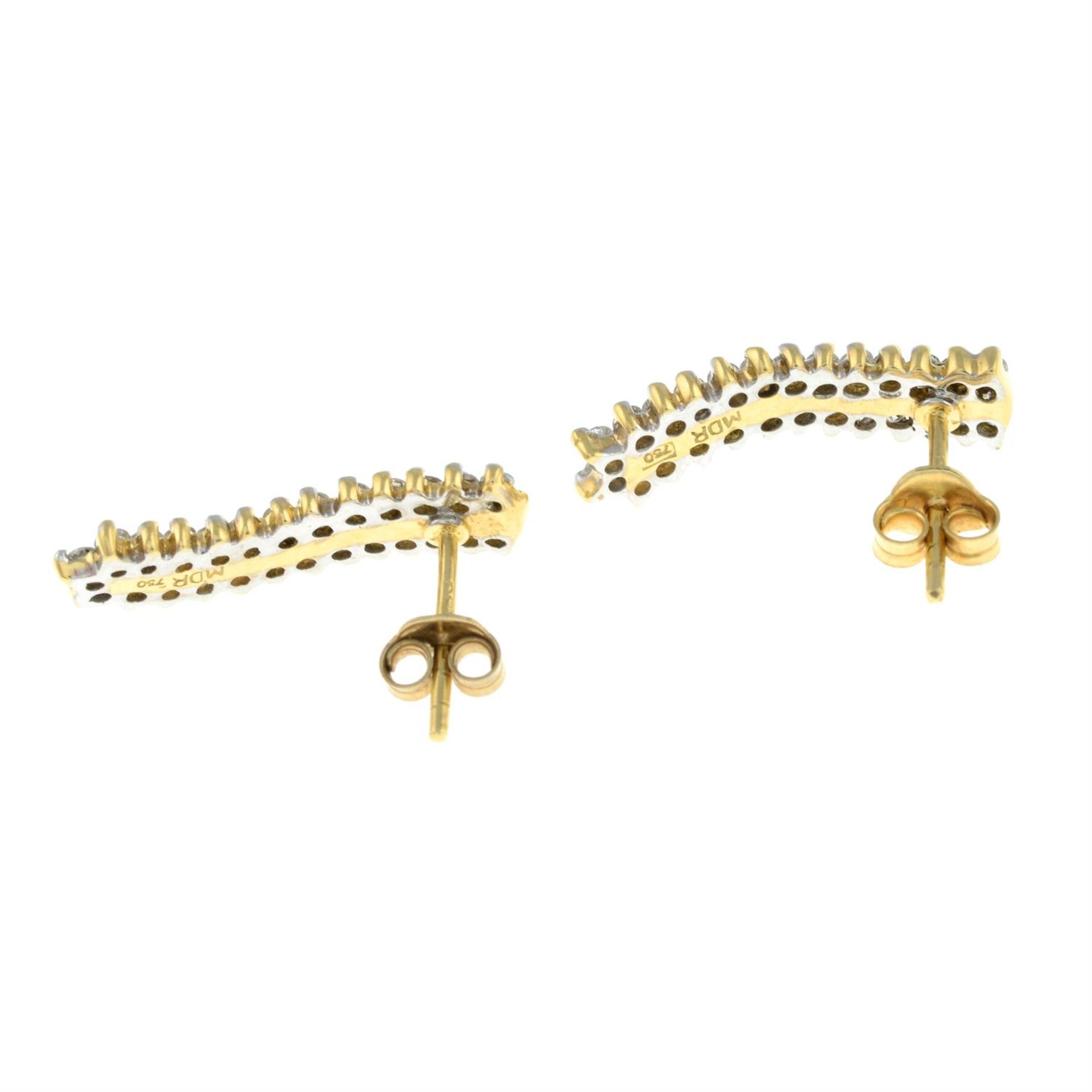 18ct gold diamond earrings - Bild 2 aus 2