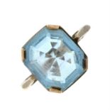 Aquamarine single-stone ring