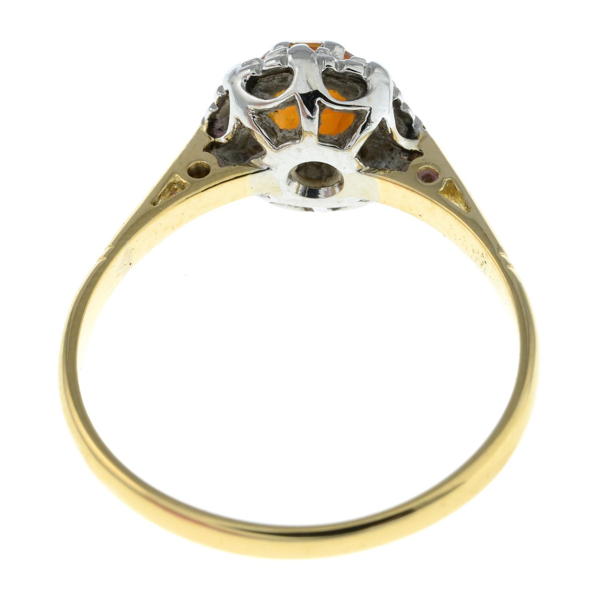 Citrine and single-cut diamond cluster ring. - Image 2 of 2