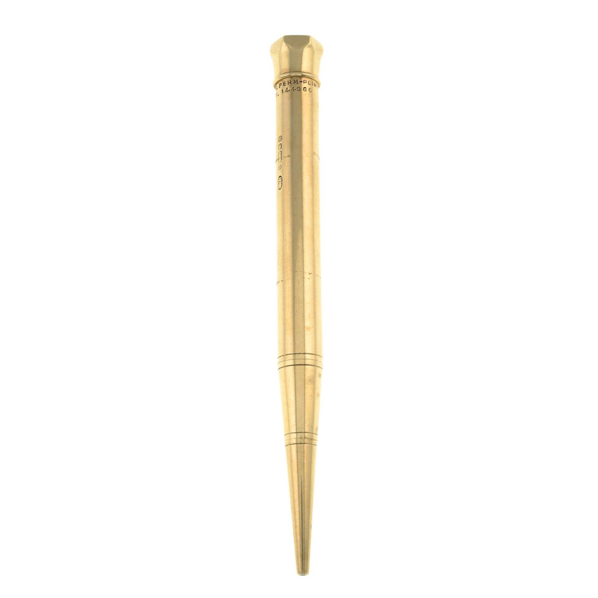 Early 20th century 9ct gold Baker's ‘Perm-Point’ pensil, Asprey