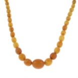 Graduated amber necklace