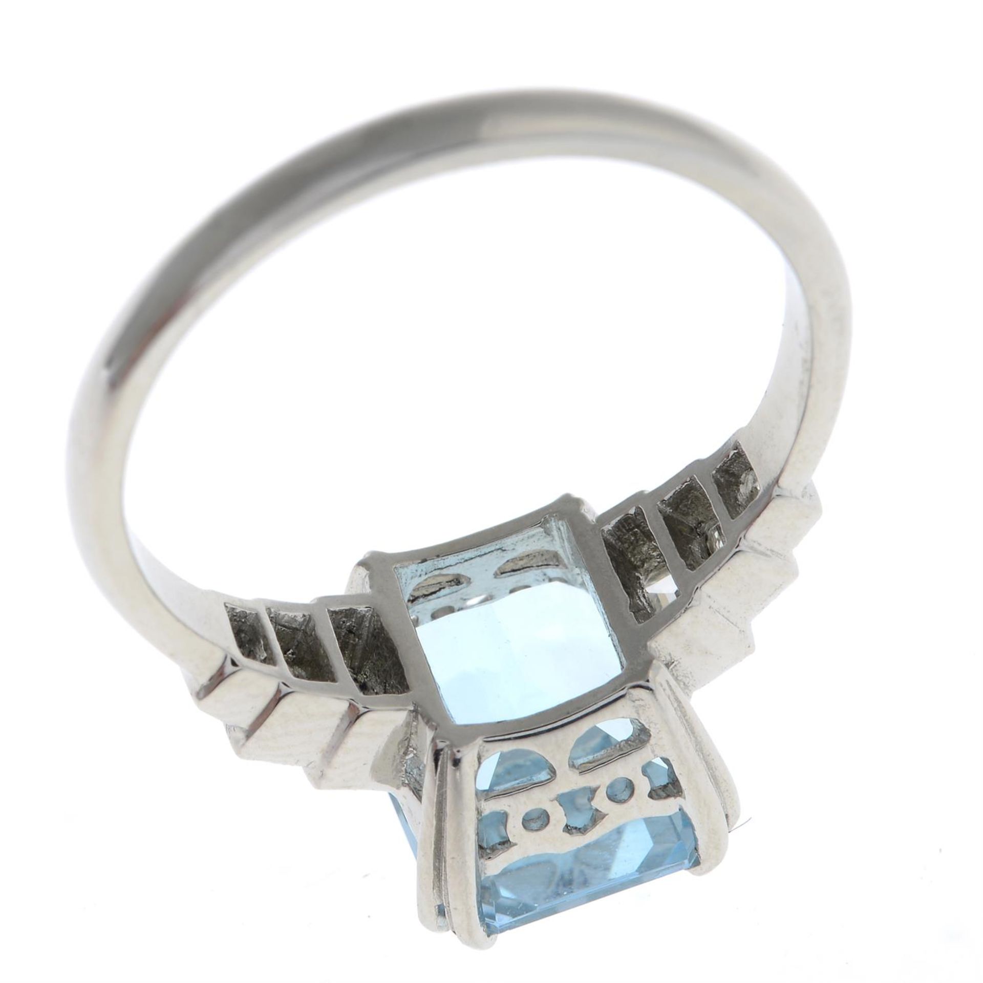 Aquamarine & diamond ring. - Bild 2 aus 2
