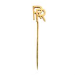 9ct Gold Double Letter 'R' Tie Pin (1.1g