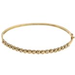 9ct gold diamond bangle.