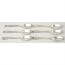 A set of six George III silver teaspoons