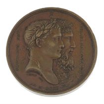 France, Napoleon, Alliance with Saxony 1806, bronze medal.
