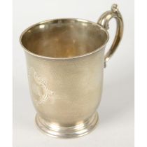 A Victorian silver christening mug.