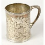 A Victorian Scottish silver christening mug.