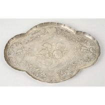 A late Victorian silver dressing table tray.