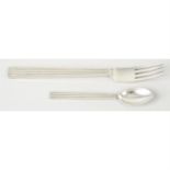 Georg Jensen, a fork & teaspoon in Bernadotte pattern. (2).