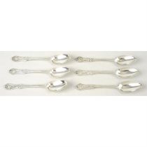 A matched set of six mid-Victorian Glasgow silver teaspoons.