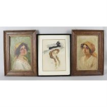 Three female portraits