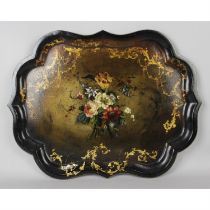 A 19th century papier mache tray.