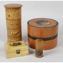 A small, mixed selection of assorted items, to include a 19th century spice jar, a Mauchline ware