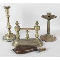 Assorted brasswares