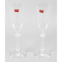 Two Baccarat Arcade Champagne Flutes
