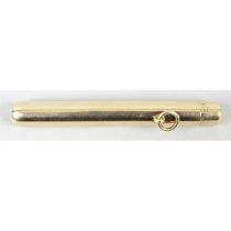 A 9ct gold push button action telescopic propelling pencil.