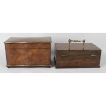 A late 19th century French marquetry, together with a Regency rosewood desk box.