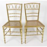 Two gilt bamboo chairs