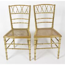 Two gilt bamboo chairs