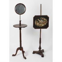 An Edwardian shaving stand and a pole screen