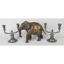 A mixed selection of assorted items, to include Eastern bronze figures, a set of four brass