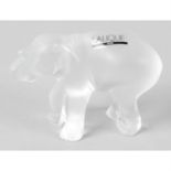 A Lalique frosted glass elephant.