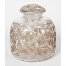 An R Lalique glass scent bottle.