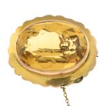 Late 19th century 9ct gold citrine brooch