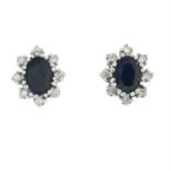 Sapphire & diamond cluster earrings