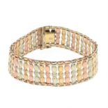 9ct gold fancy-link tri-colour bracelet