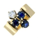 Sapphire and brilliant-cut diamond dress ring