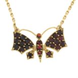 Garnet butterfly necklace