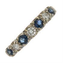 18ct gold diamond & sapphire ring