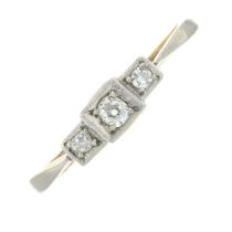 Early 20th century 18ct gold & platinum diamond ring