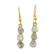 Polki diamond drop earrings