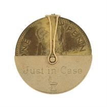 9ct gold 'Just In Case' penny coin case